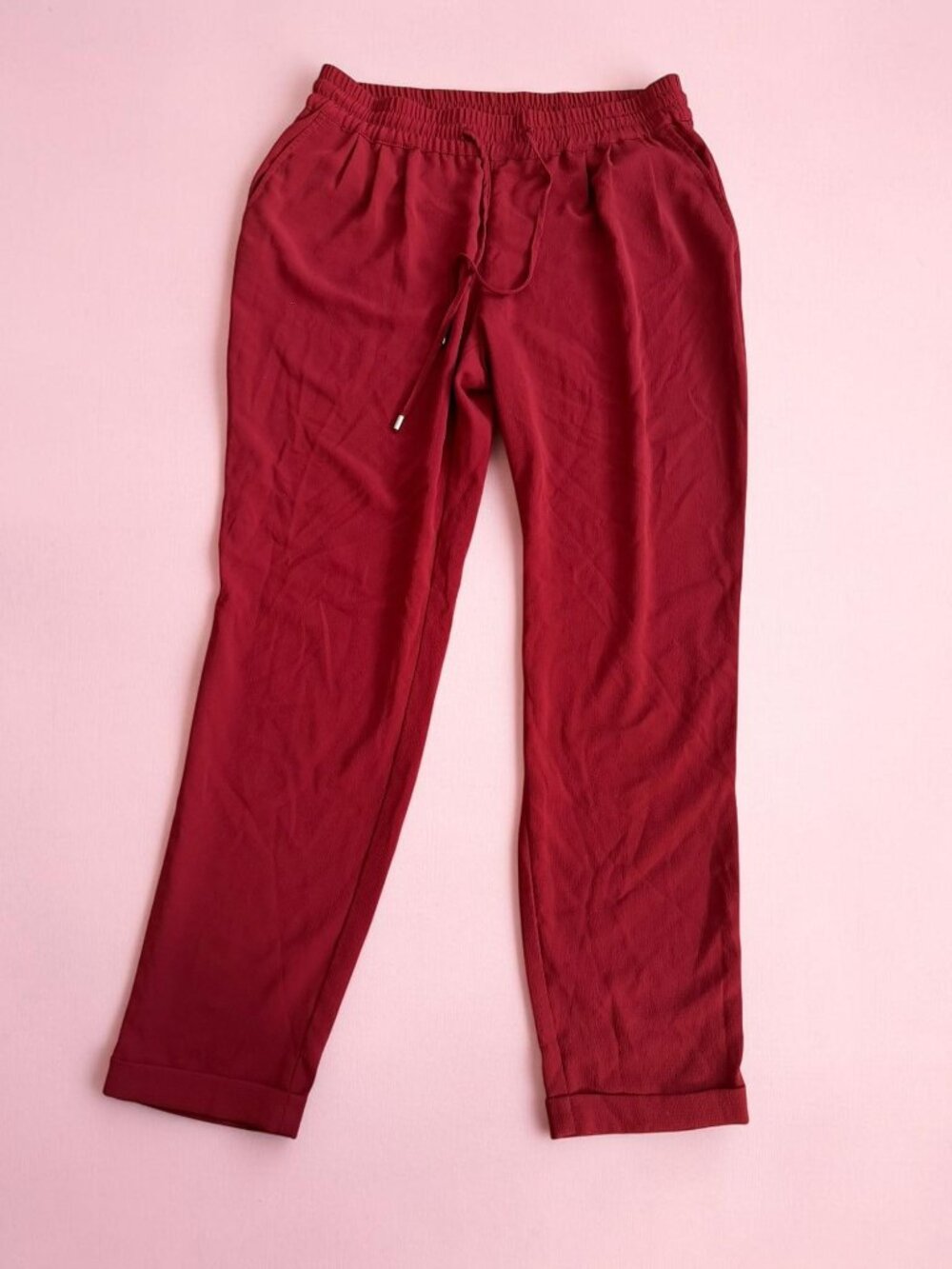ZARA Basic Women's Red Ankle Dress Pants Size Medium